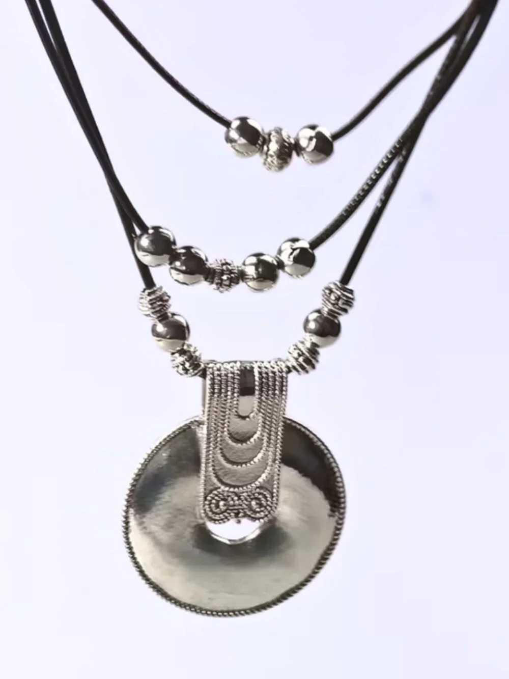NWT Boho Chic Multi-Layer Circle Necklace Minimalist  Statement